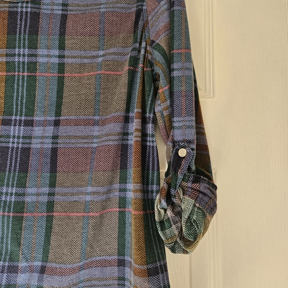 Passport Women's Multicolored Flannel Size Large - Picture 4 of 5